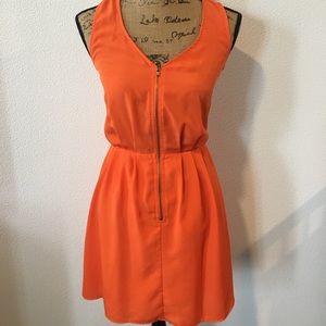 Bar III dress with front zip and mesh back